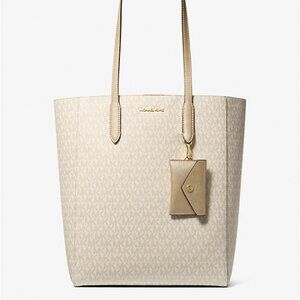 MICHAEL KORS Vincent Large Signature Logo Tote Bag With Coin Pouch NIP